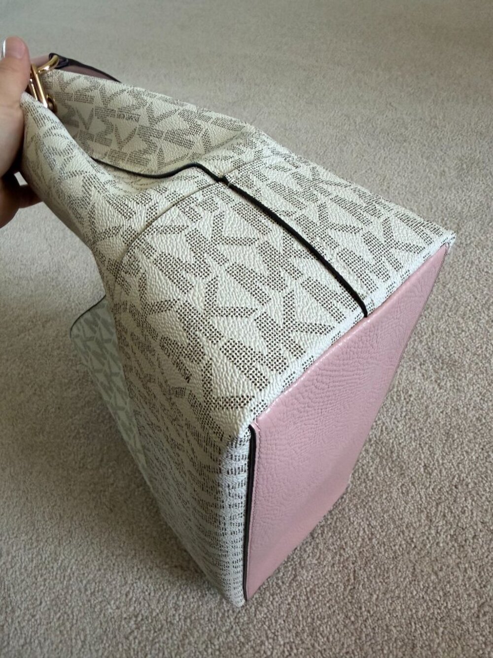 Michael Kors Signature Large Tote Bag Pink & Vanilla - Picture 13 of 15